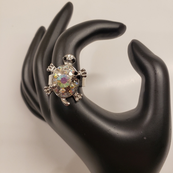 Turtle w/Baby 🐢, Multi Gem, Spinner Ring - Picture 4 of 6